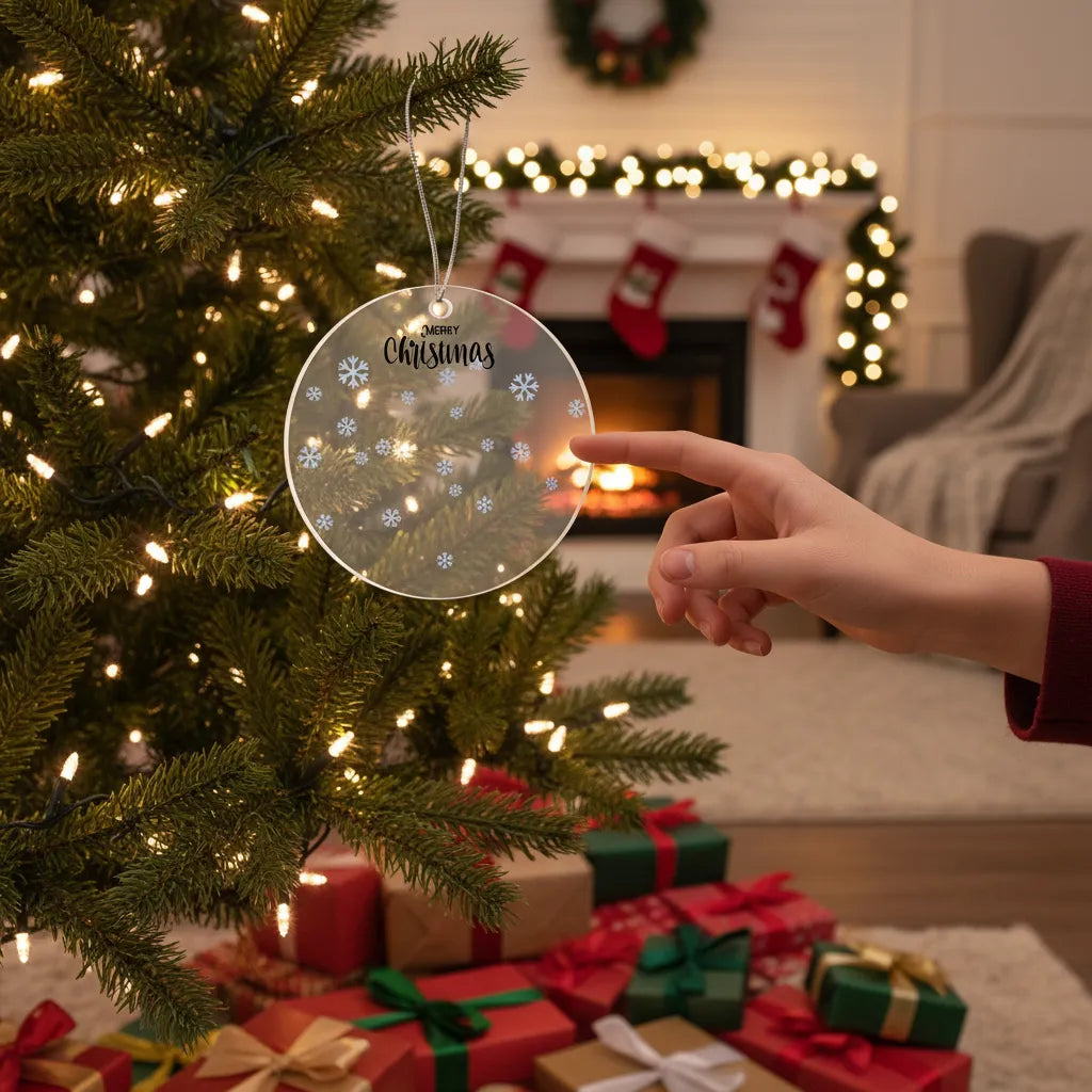 🎄 Personalized Acrylic Crossword Christmas Ornament – Up to 5 Names