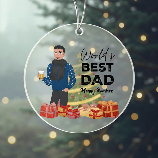 Best Father Award – Personalized Character Christmas Acrylic Ornament