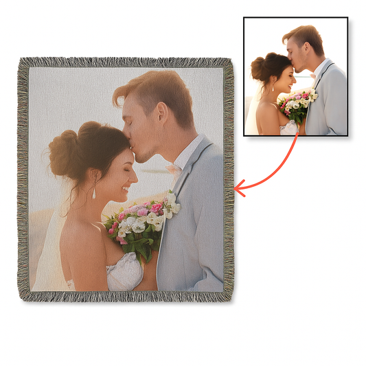 ✨ Heirloom Photo Woven Blanket (Portrait; 50x60)