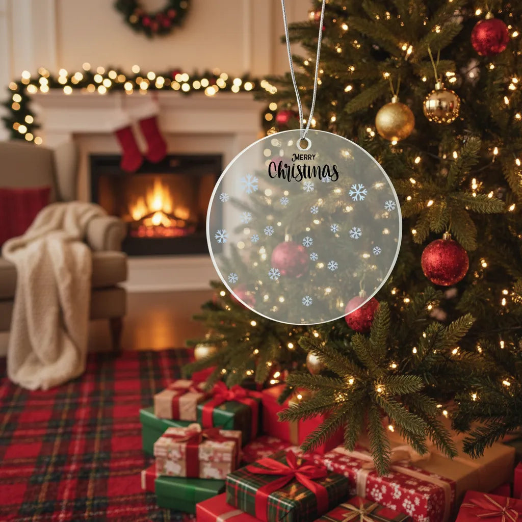 🎄 Personalized Acrylic Crossword Christmas Ornament – Up to 5 Names