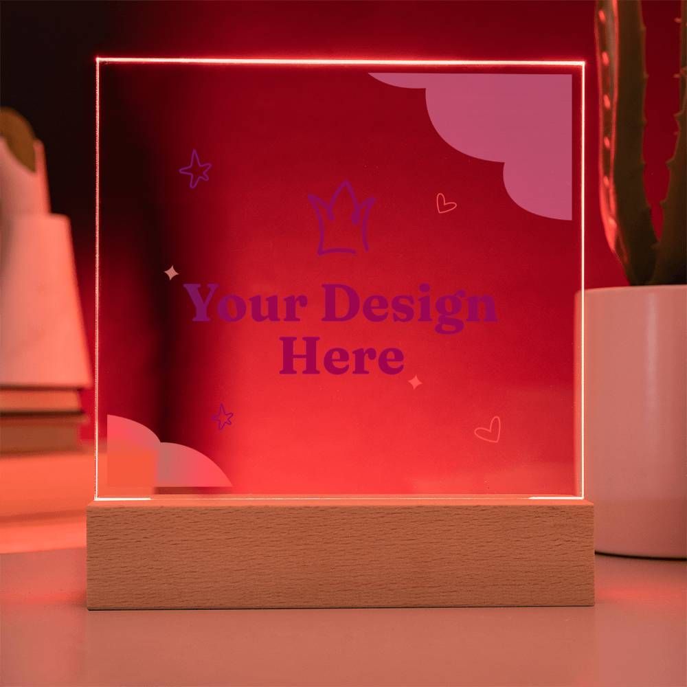 🖊️ Family Flower Garden Acrylic Keepsake With Wood Stand